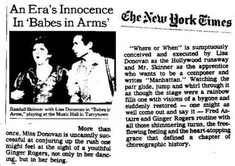 Lisa in Babes in Arms review from New York Times