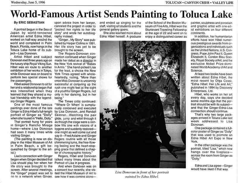 Portrait of Lisa Newspaper Article